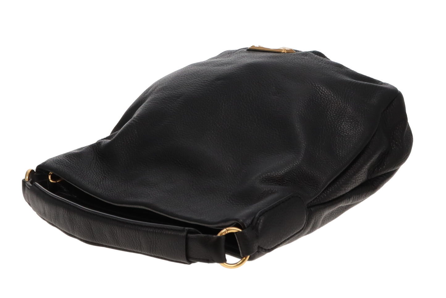 Marc Jacobs Q Hillier Leather Hobo Black Leather