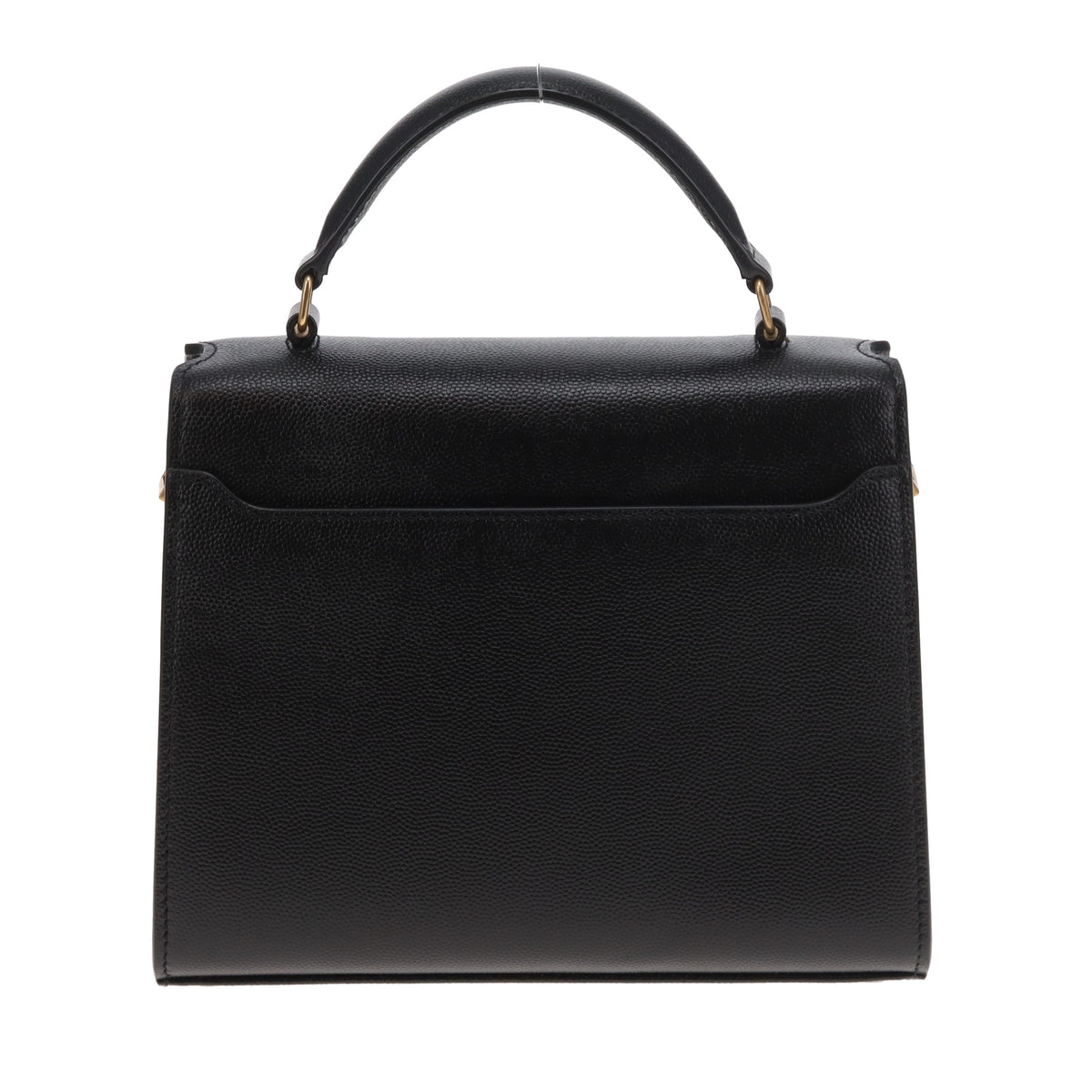 Saint Laurent Cassandra Mini Top Handle & Crossbody Bag Black Grain De Poudre