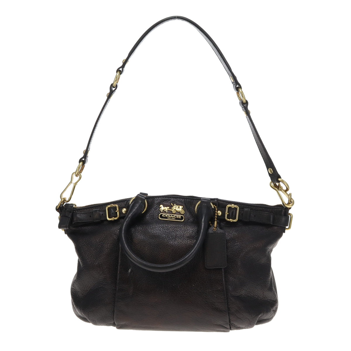 Coach Madison Sophia Black Top Handle Bag With Strap