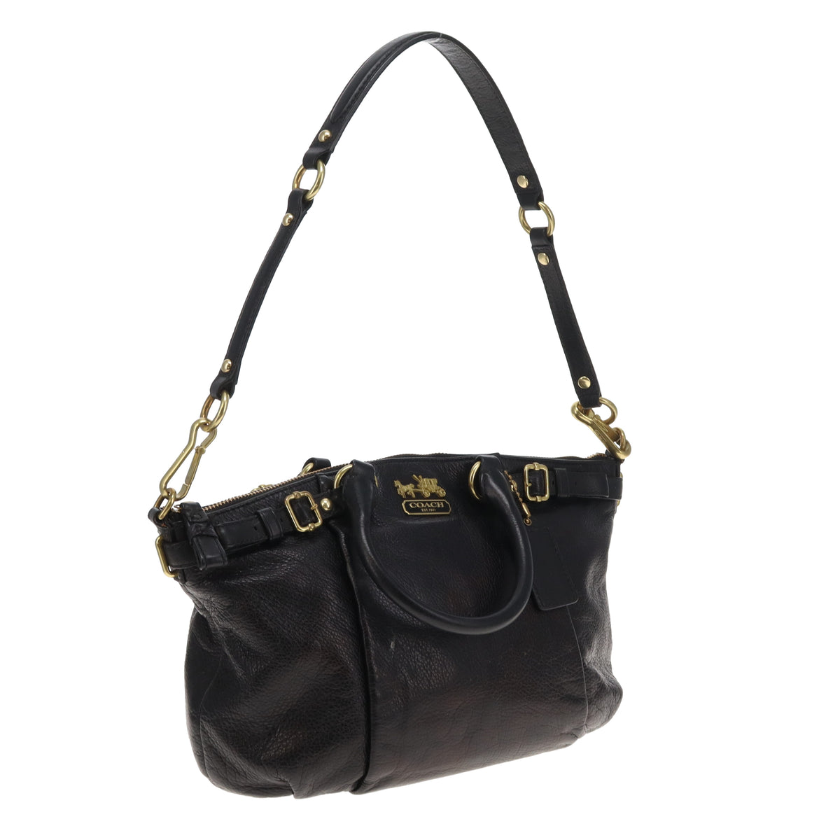 Coach Madison Sophia Black Top Handle Bag With Strap