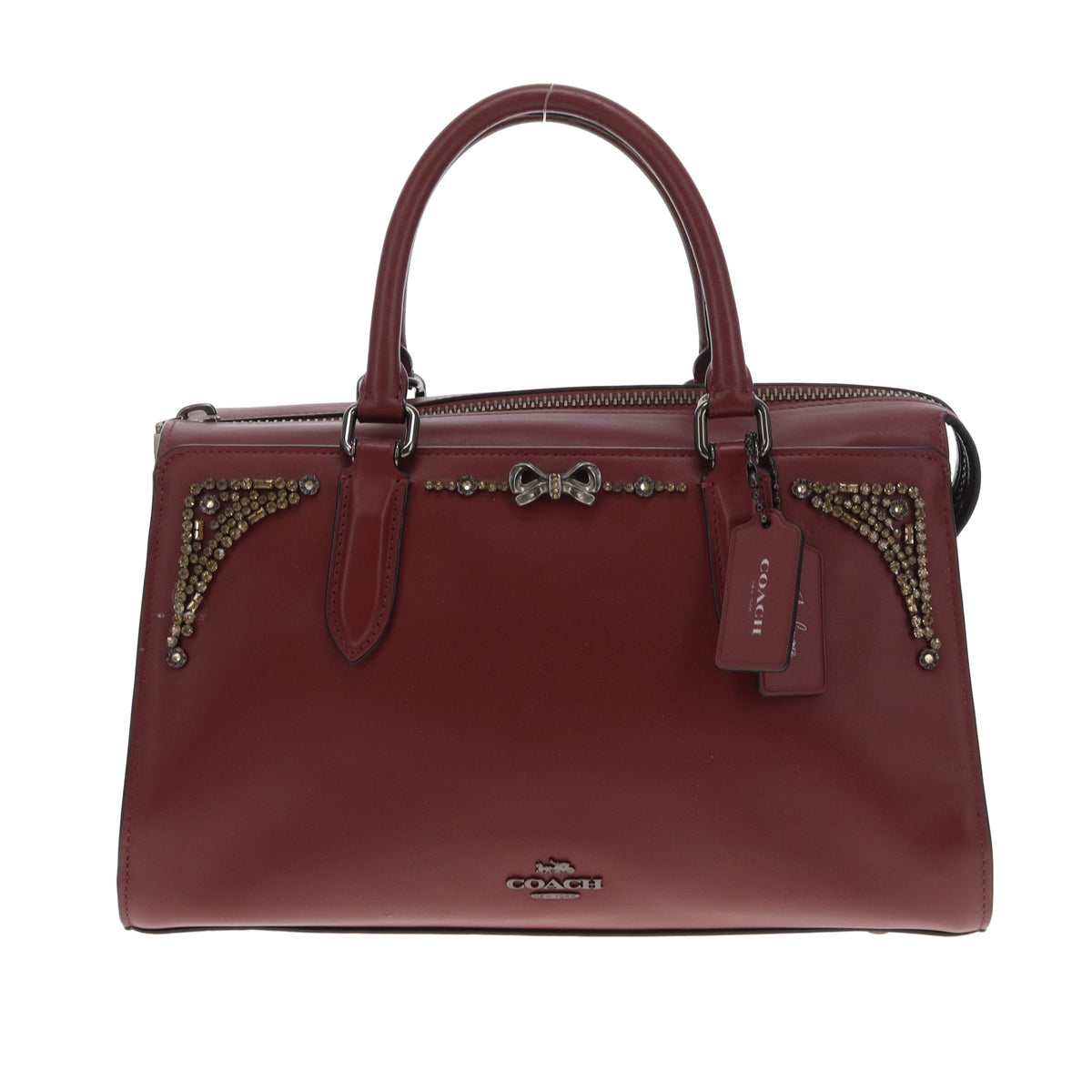 Coach X Selena Gomez Bond Bag Burgundy With Crossbody Strap
