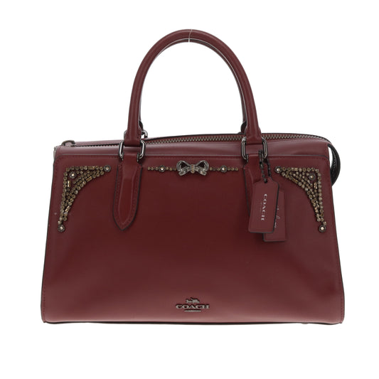 Coach X Selena Gomez Bond Bag Burgundy With Crossbody Strap