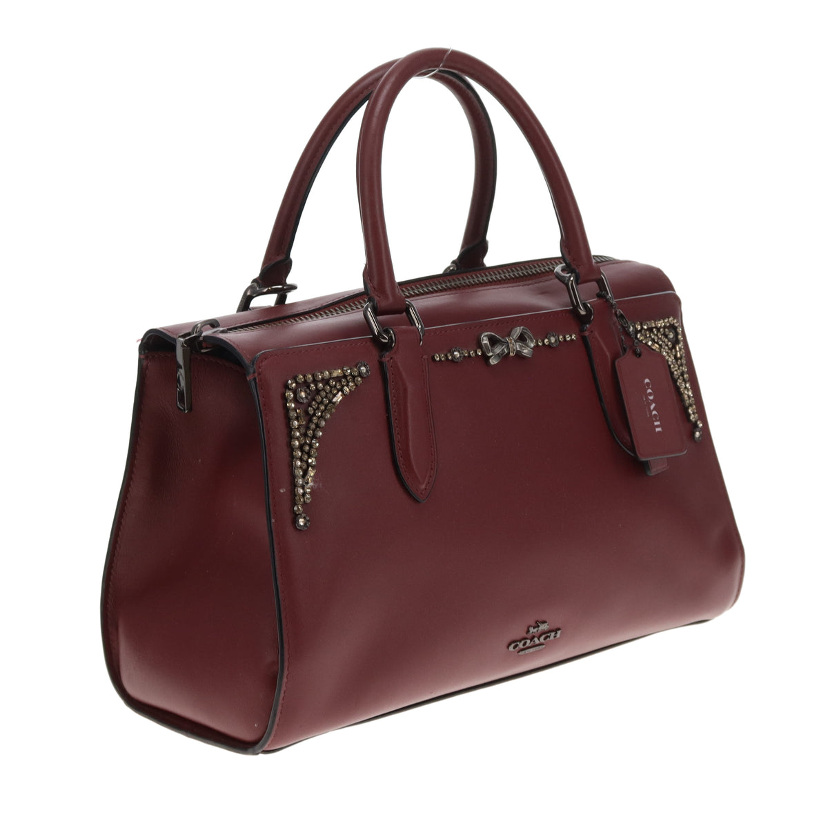 Coach X Selena Gomez Bond Bag Burgundy With Crossbody Strap