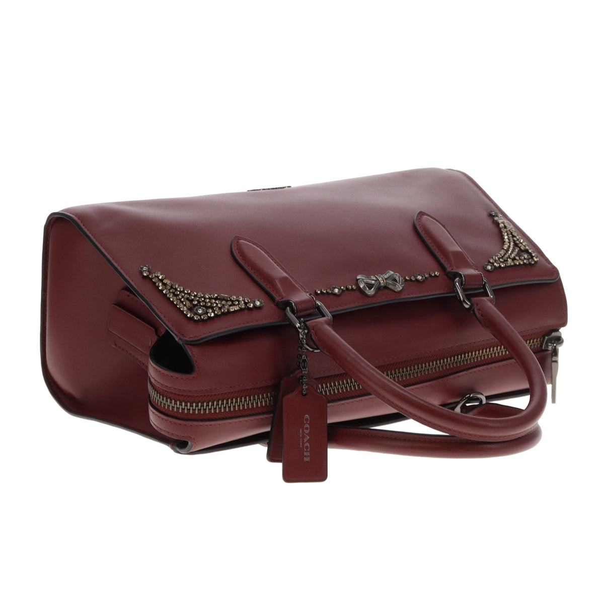 Coach X Selena Gomez Bond Bag Burgundy With Crossbody Strap