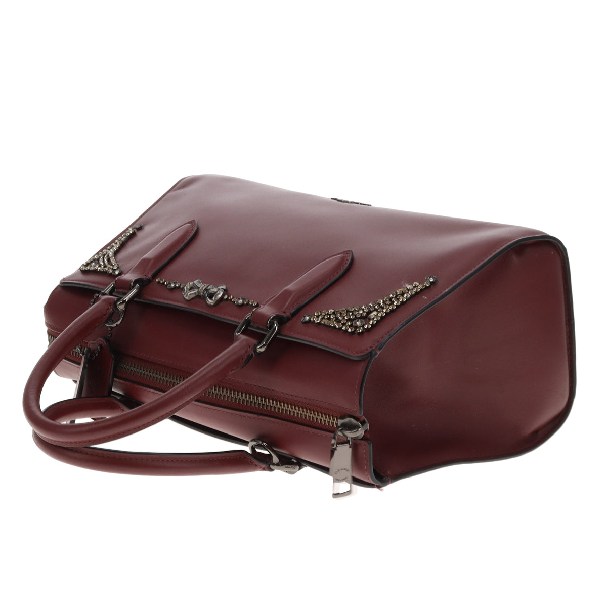 Coach X Selena Gomez Bond Bag Burgundy With Crossbody Strap
