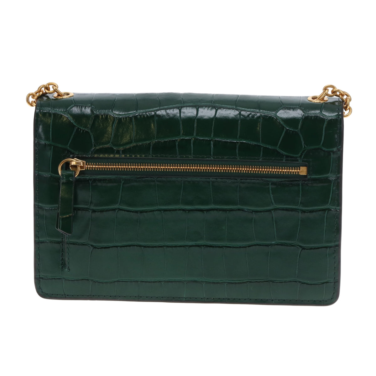 Mulberry Darley Small Shiny Croc Jungle Green