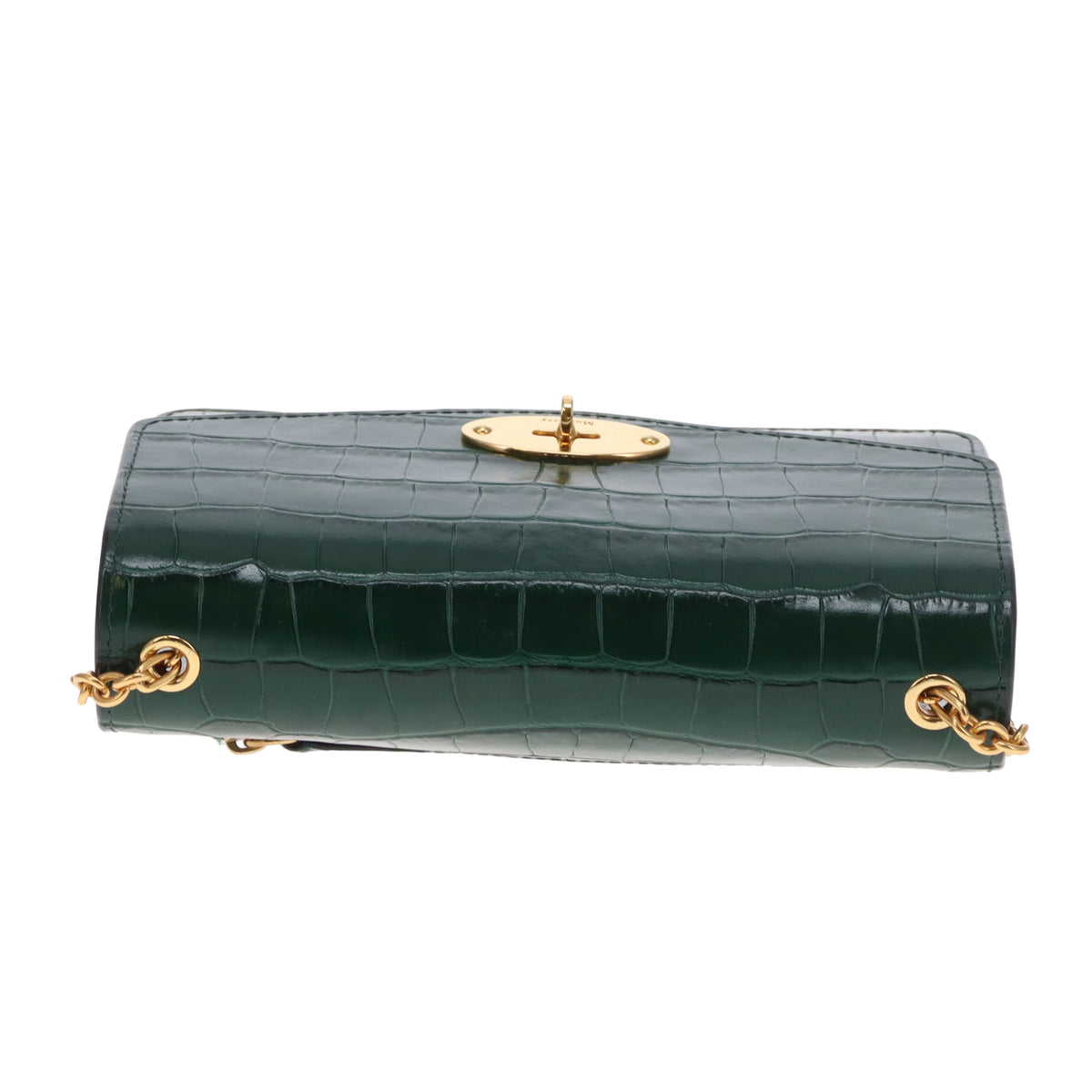 Mulberry Darley Small Shiny Croc Jungle Green