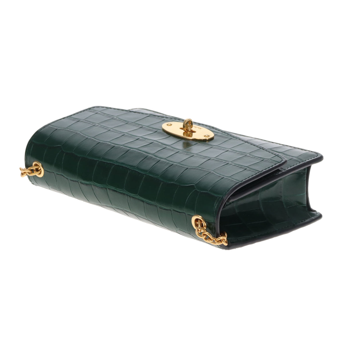 Mulberry Darley Small Shiny Croc Jungle Green