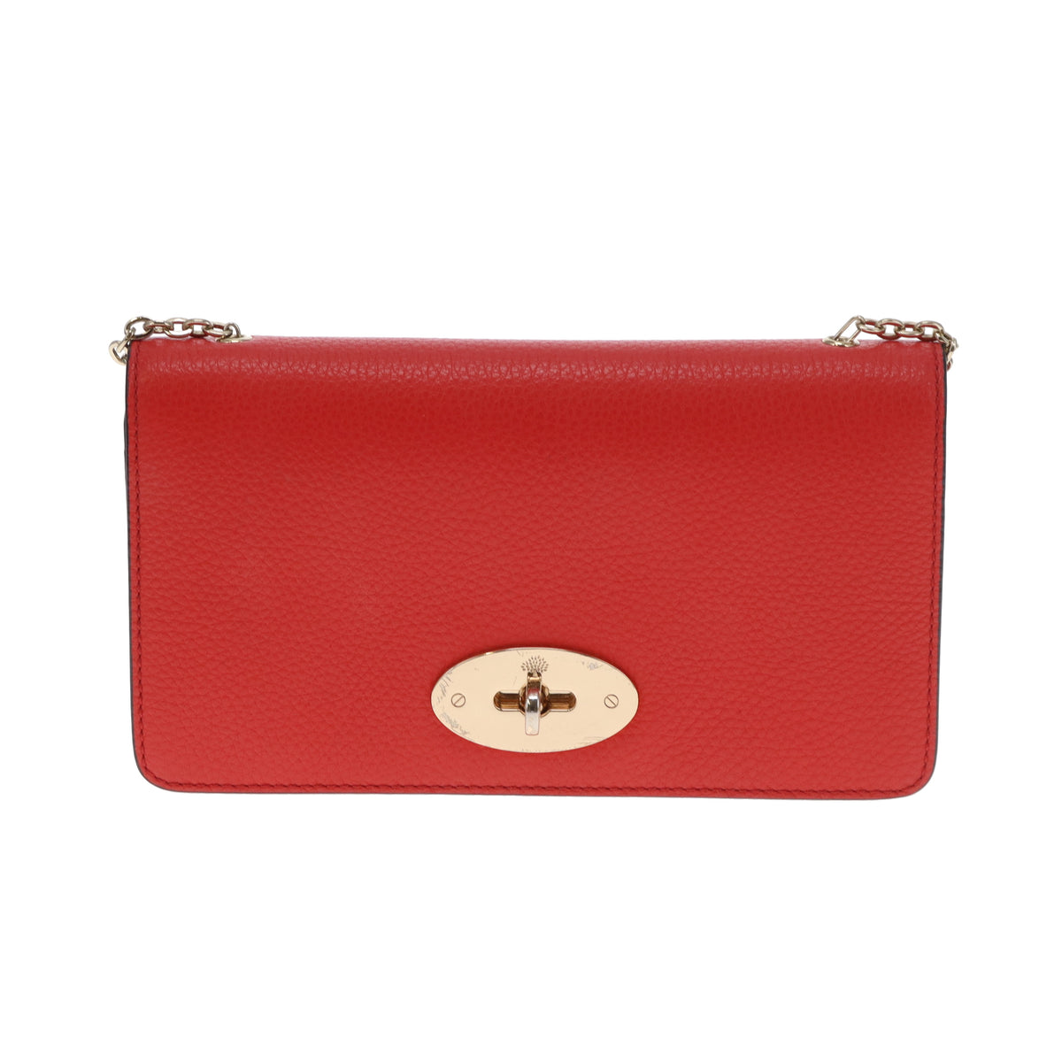 Mulberry Bayswater Clutch On Chain Red