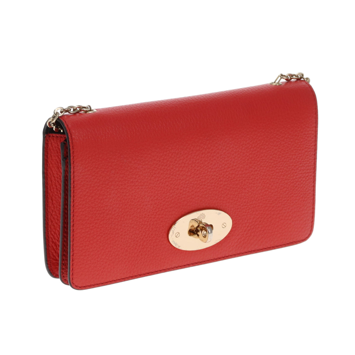 Mulberry Bayswater Clutch On Chain Red