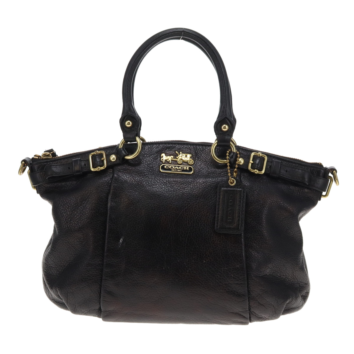 Coach Madison Sophia Black Top Handle Bag With Strap