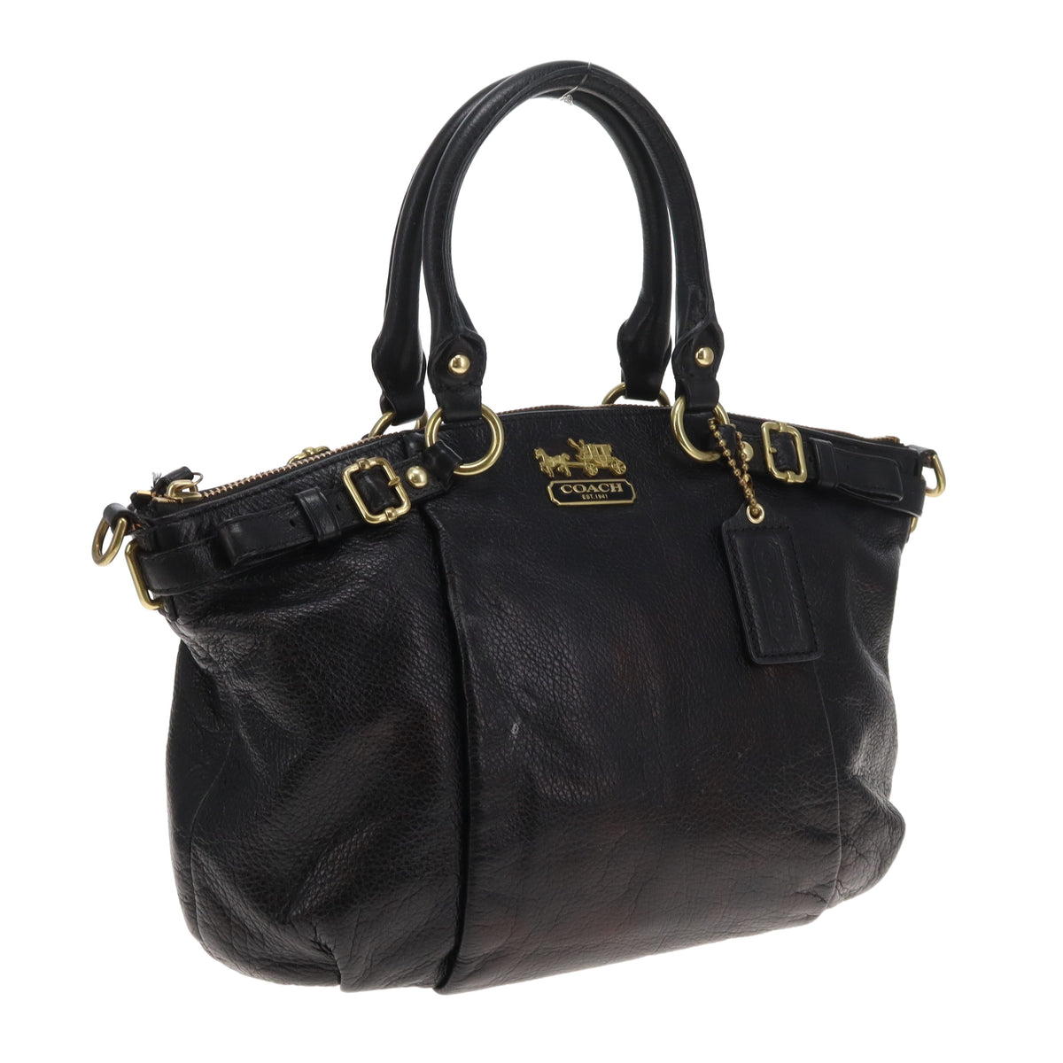 Coach Madison Sophia Black Top Handle Bag With Strap