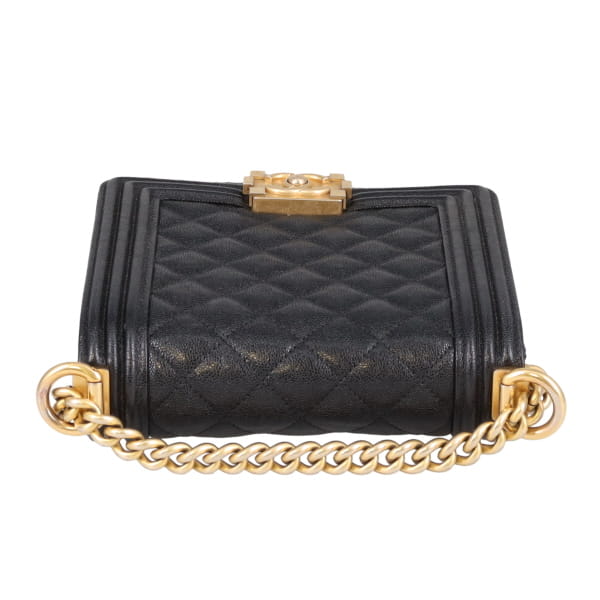 Chanel Boy Bag North South Caviar Leather Black 2019