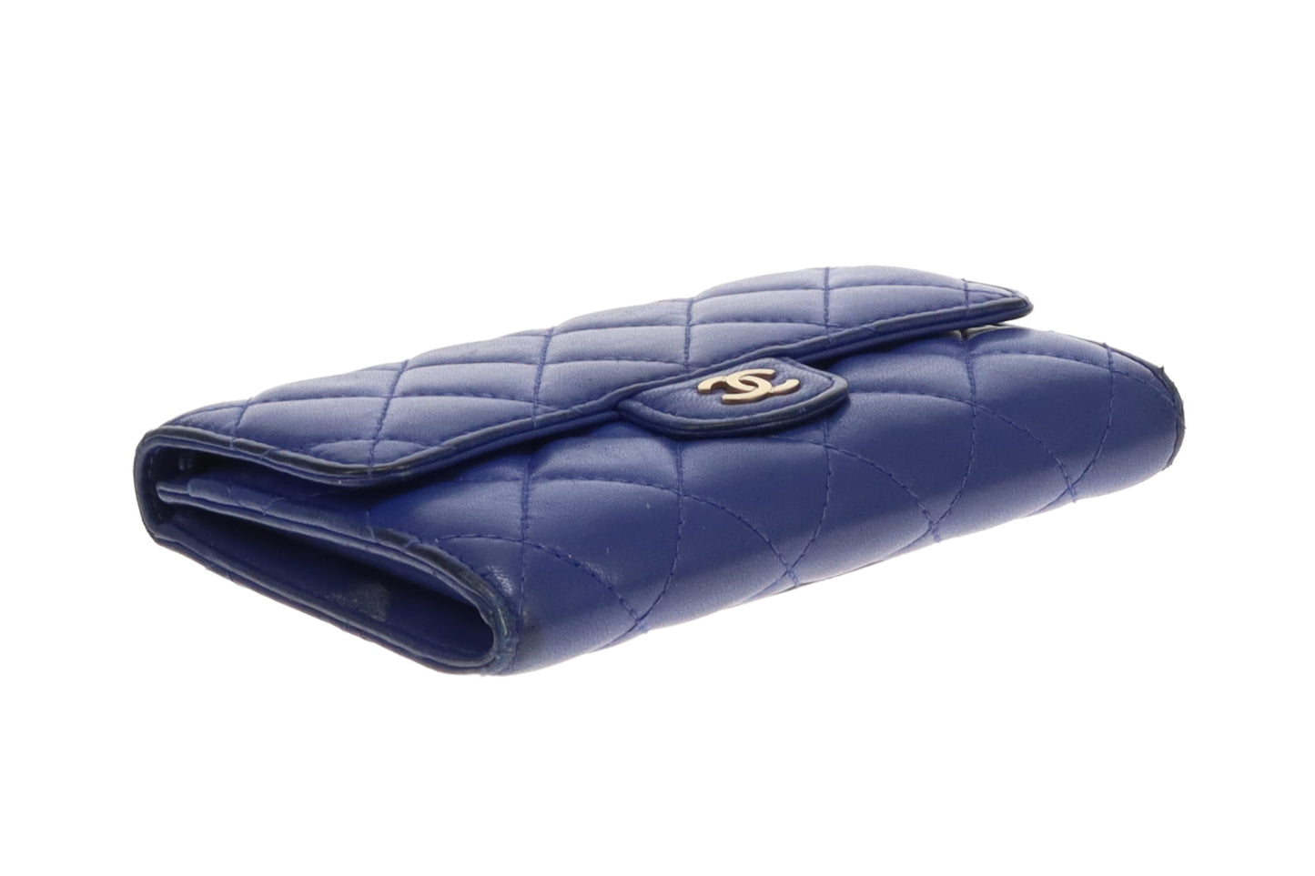 Chanel Compact Classic Lambskin Wallet In Indigo 2008/09