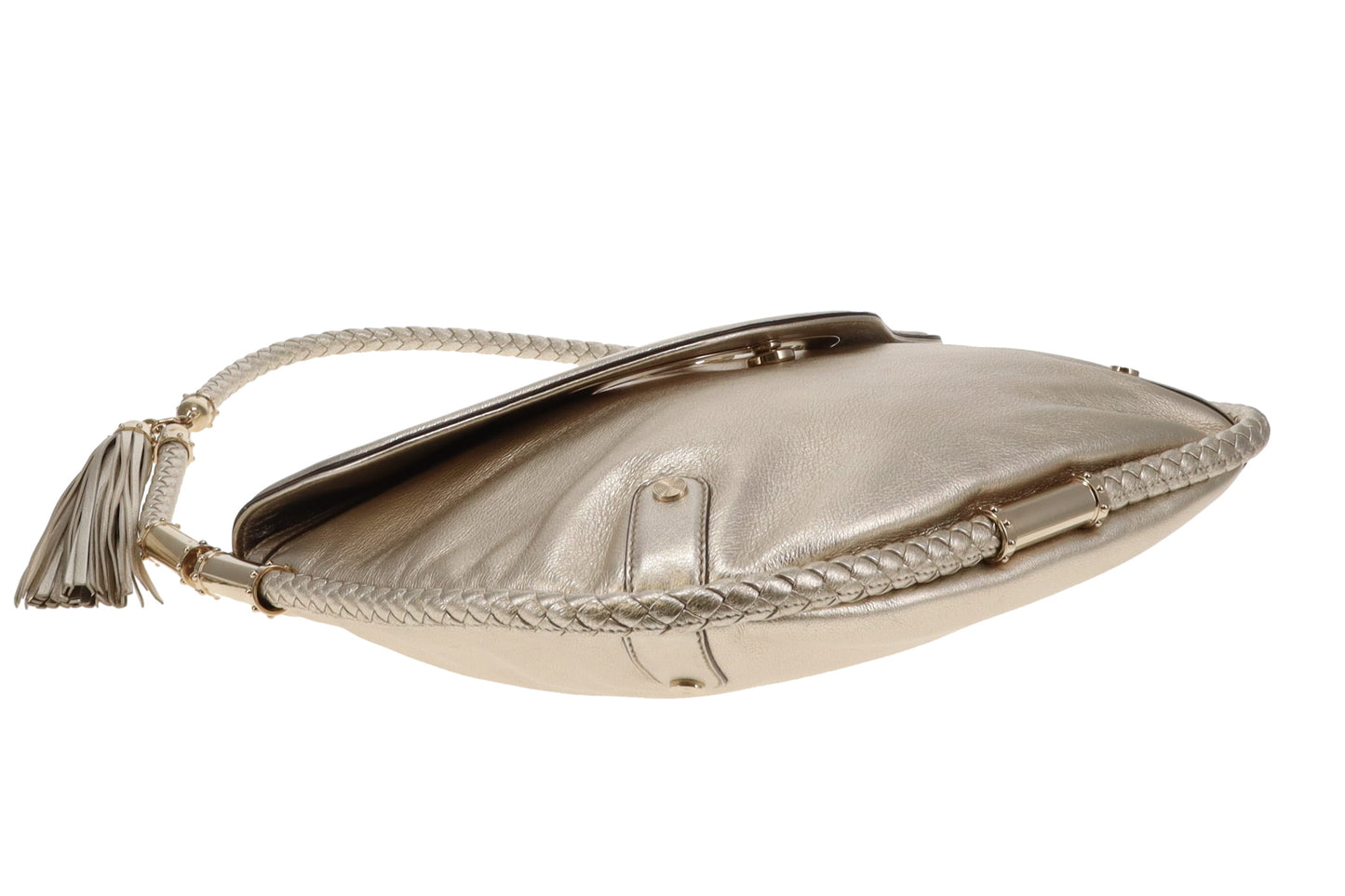 Gucci Britt Hobo Gold Metallic Leather Vintage