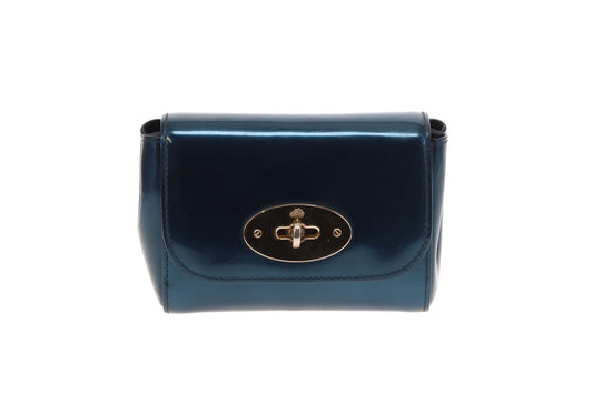 Mulberry Mini Lily In Midnight Blue Mirror Metallic Leather