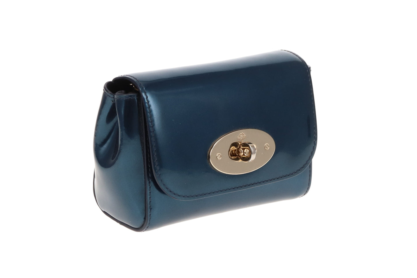 Mulberry Mini Lily In Midnight Blue Mirror Metallic Leather