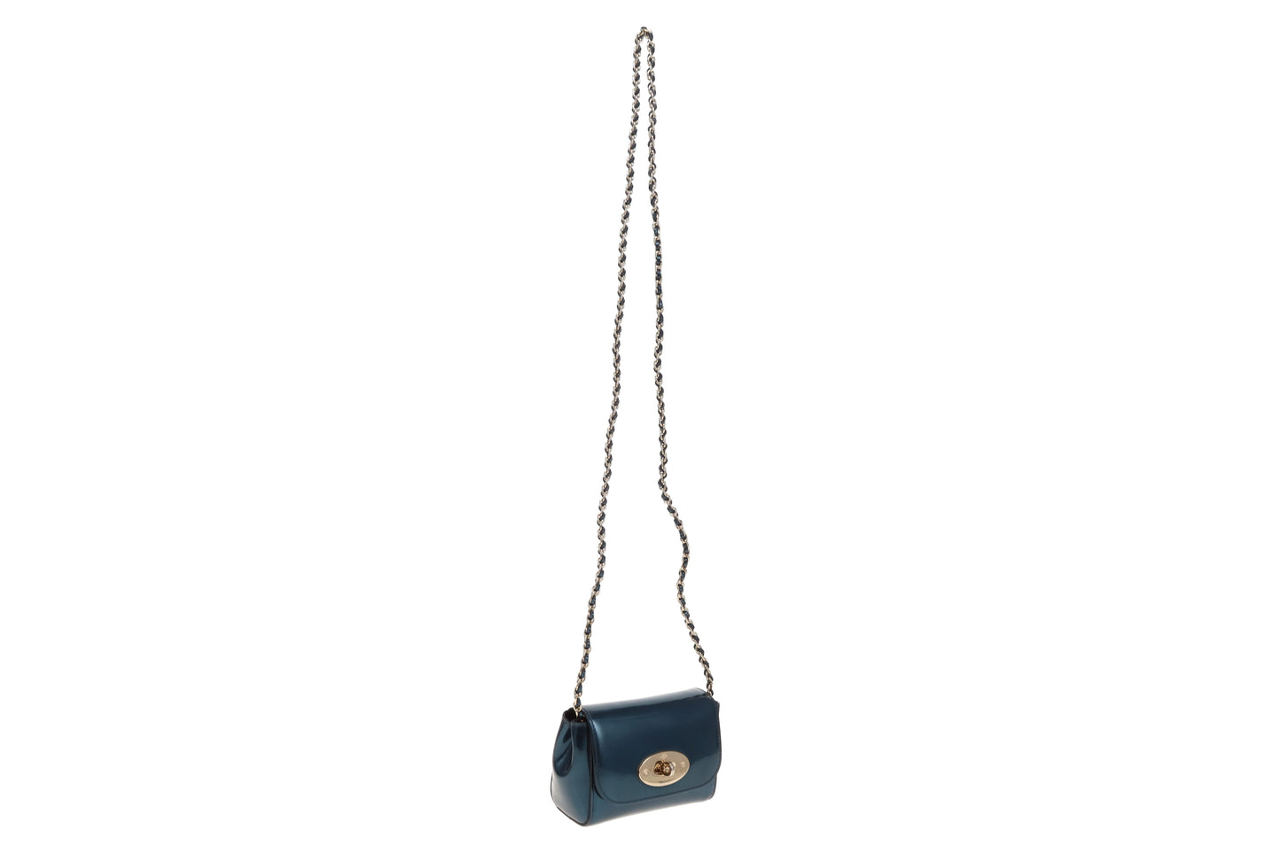 Mulberry Mini Lily In Midnight Blue Mirror Metallic Leather