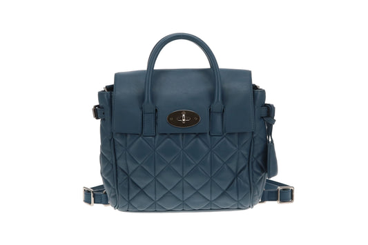 Mulberry Mini Cara Delevingne Bag in Steel Blue Quilted Nappa Leather