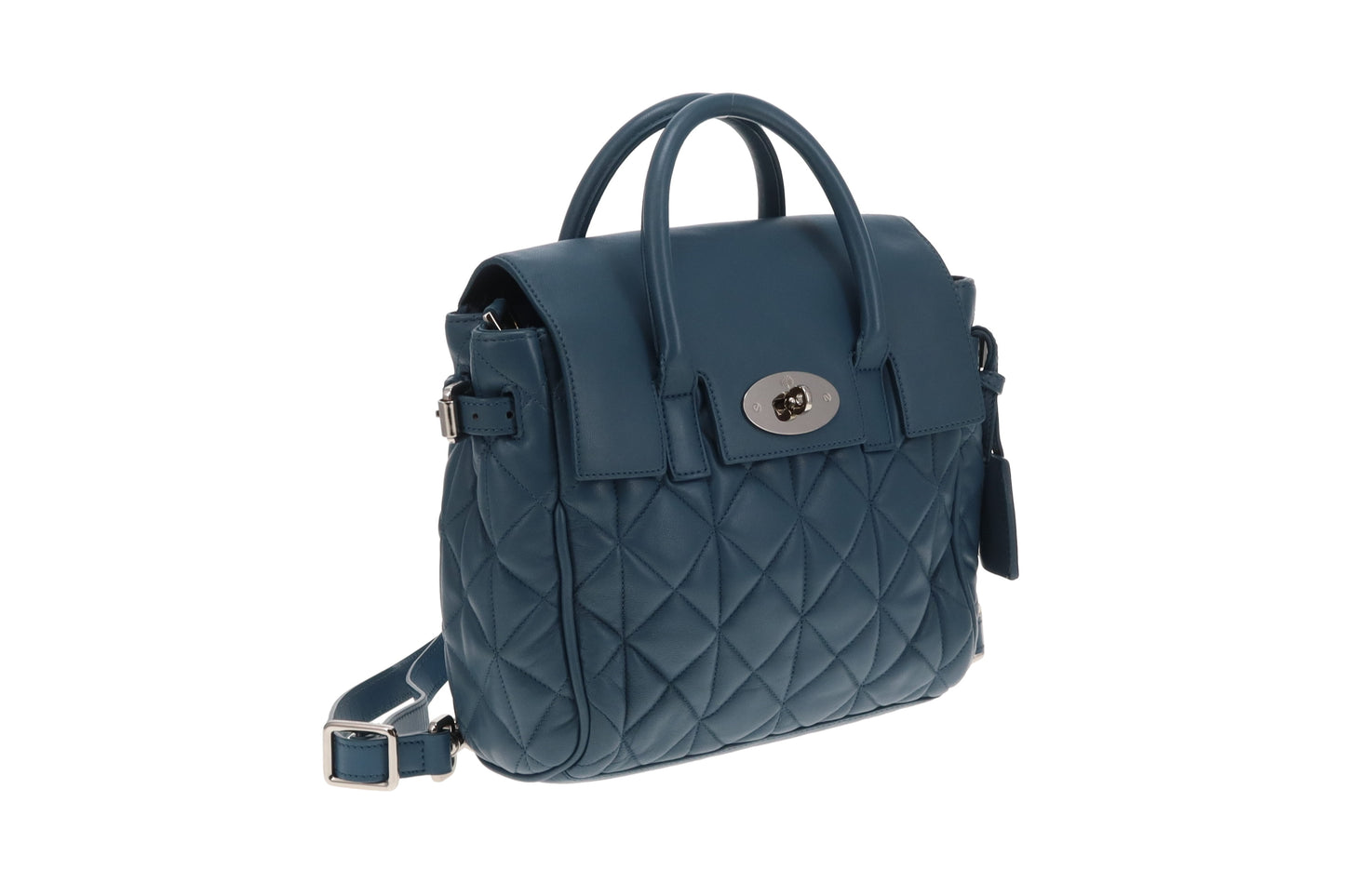 Mulberry Mini Cara Delevingne Bag in Steel Blue Quilted Nappa Leather