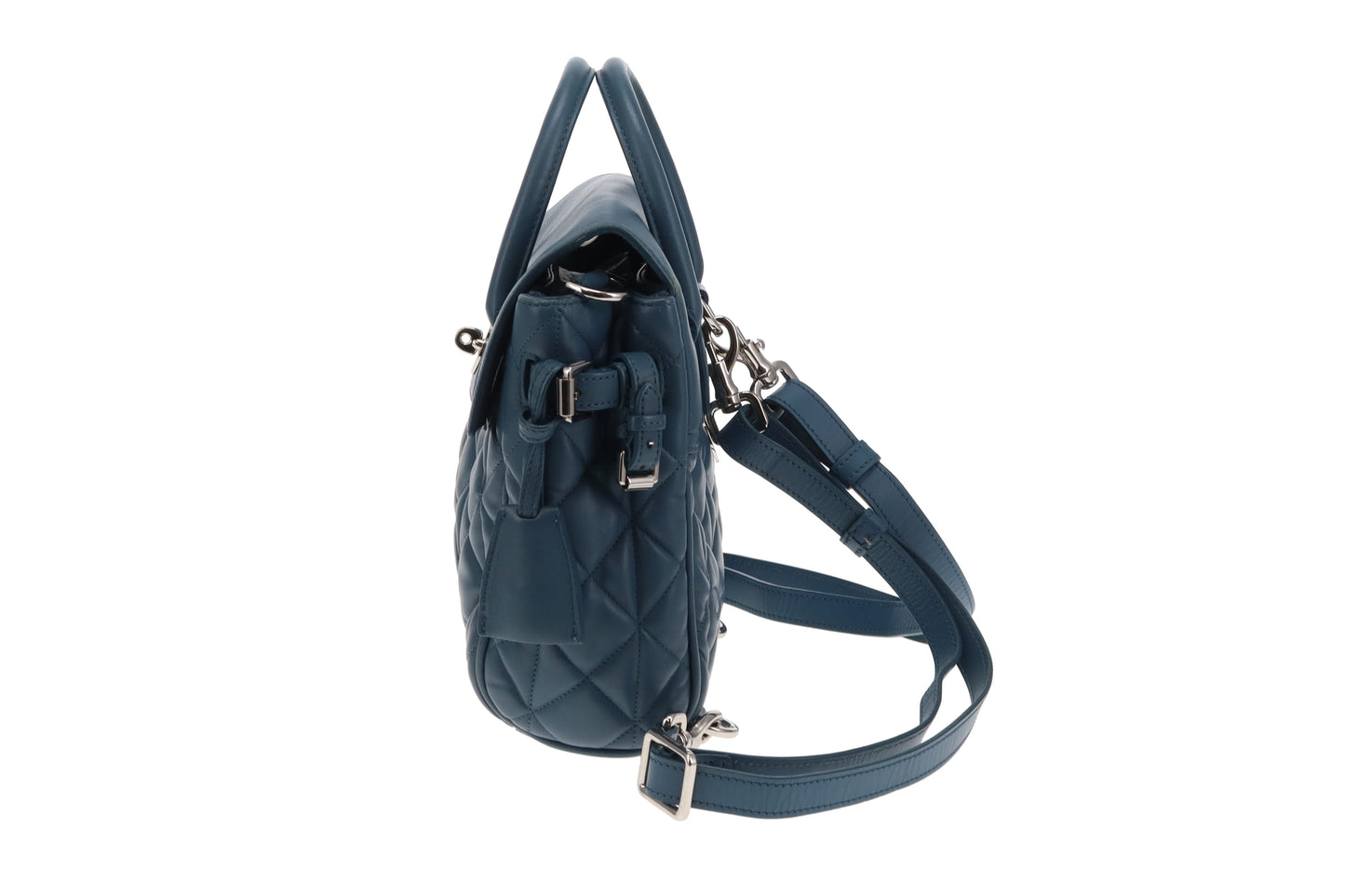 Mulberry Mini Cara Delevingne Bag in Steel Blue Quilted Nappa Leather