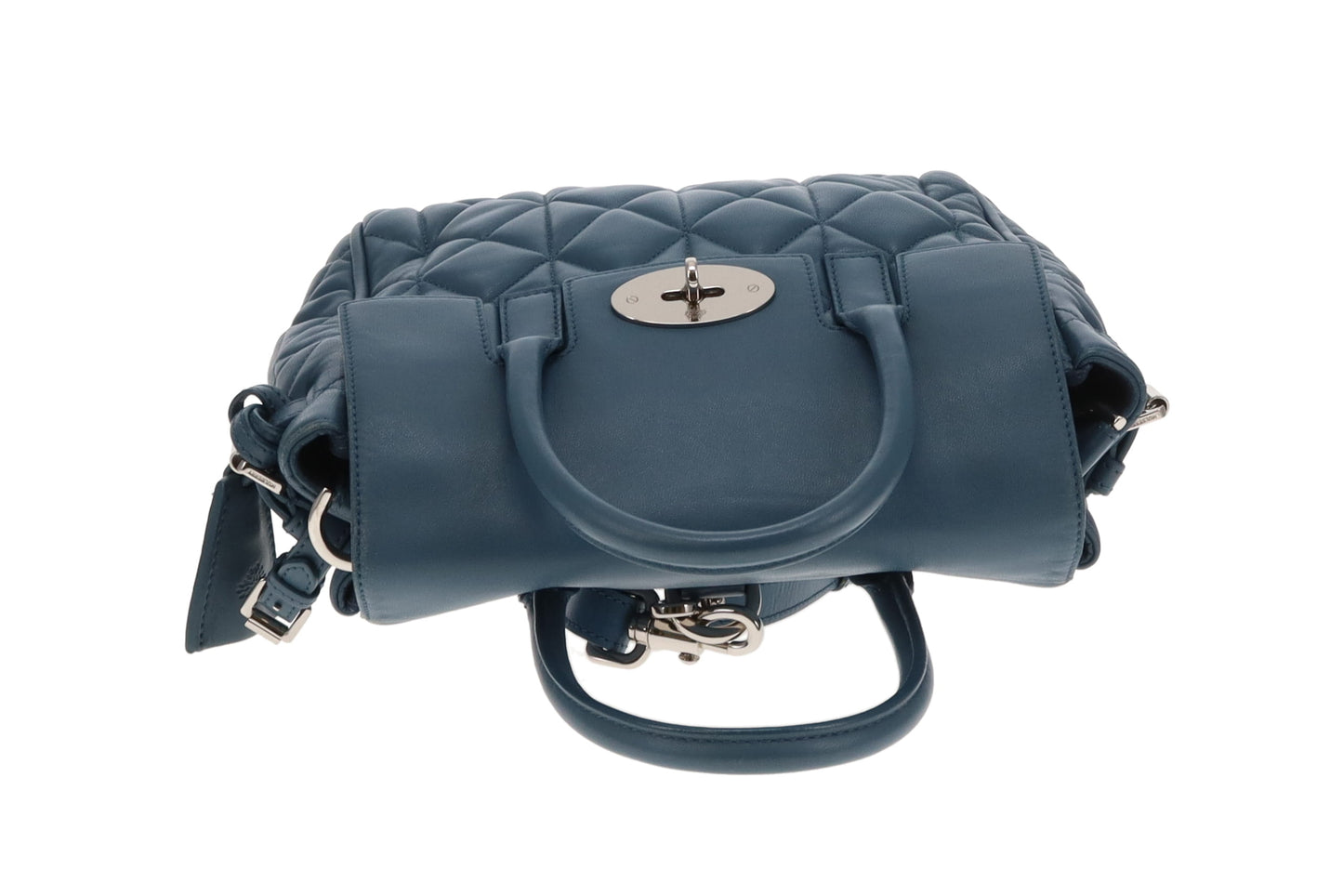 Mulberry Mini Cara Delevingne Bag in Steel Blue Quilted Nappa Leather