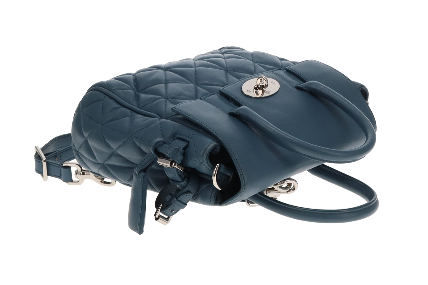 Mulberry Mini Cara Delevingne Bag in Steel Blue Quilted Nappa Leather