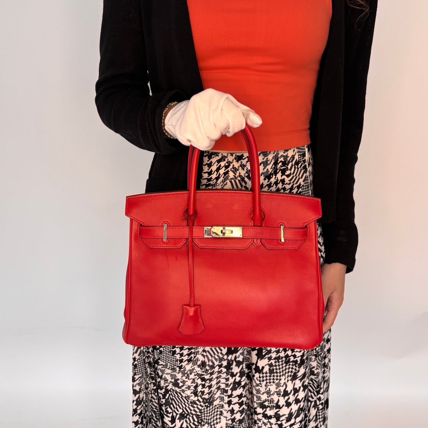 Hermes Birkin 30 Rouge Swift Leather PHW 2007
