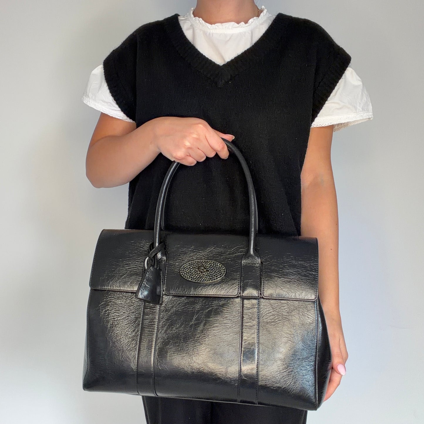 Mulberry Bayswater High Shine Leather with Crystal Postmans Lock
