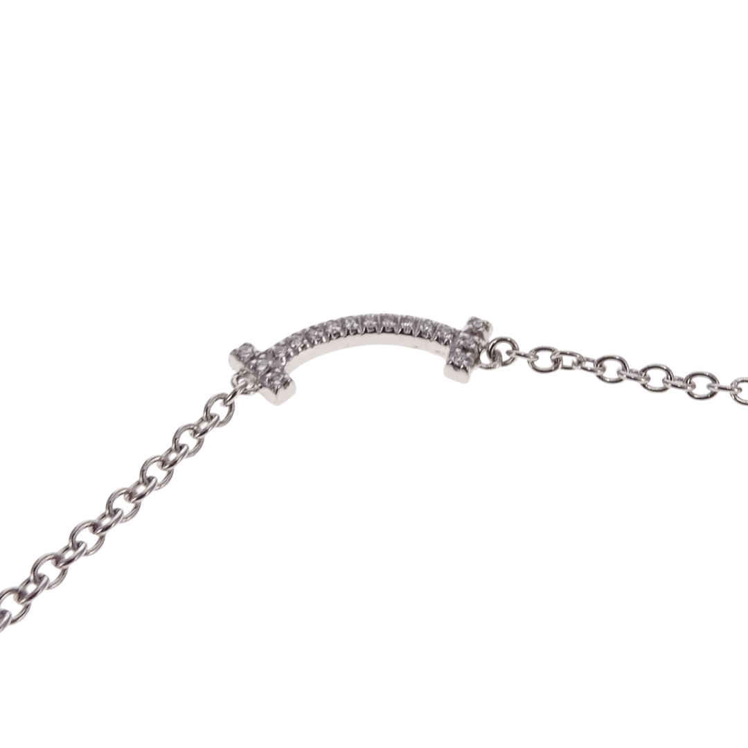 Tiffany & Co T Smile Bracelet In White Gold With Brilliant Diamonds