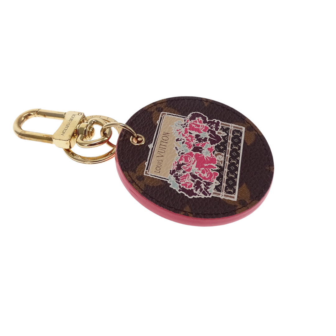 Louis Vuitton Monogram Bag Charm With Trunk And Roses