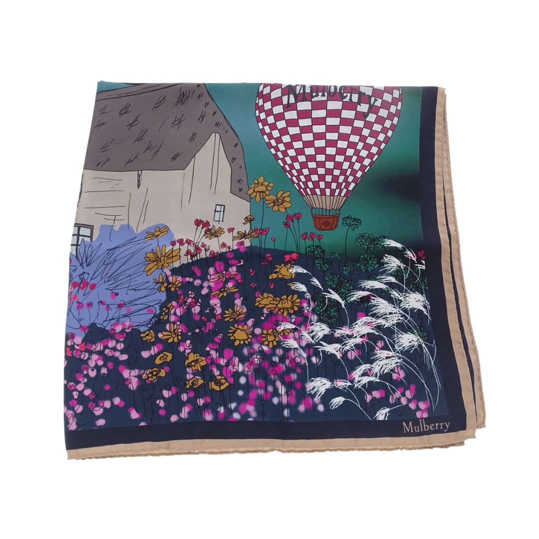 Mulberry Surreal Square 70cm Bio Silk Twill In Malachite