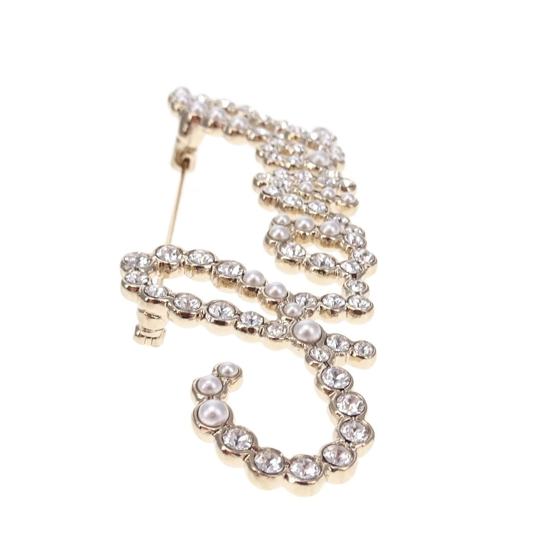 Script Brooch Chanel Rare Script Brooch Pearl & Strass – Designer Exchange Ltd