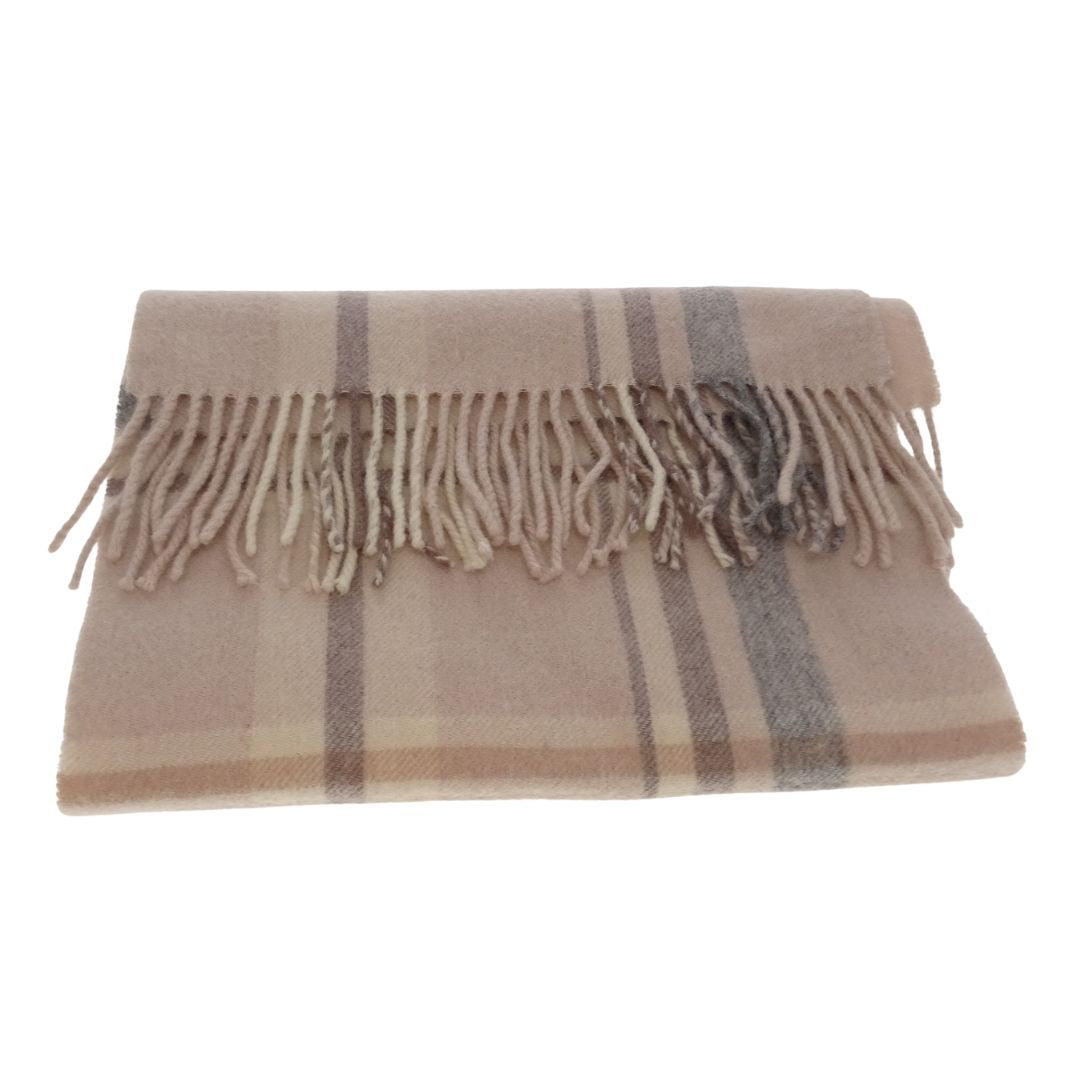 Burberry Scarf Beige/Pink Check 100% Lambswool