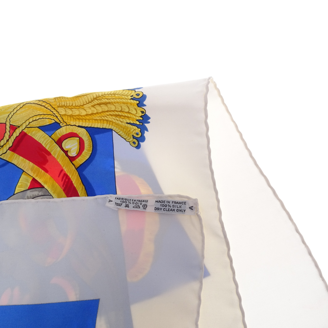 Hermes Blue 100% Silk Le Moris "A La Conetable" 90cm Scarf