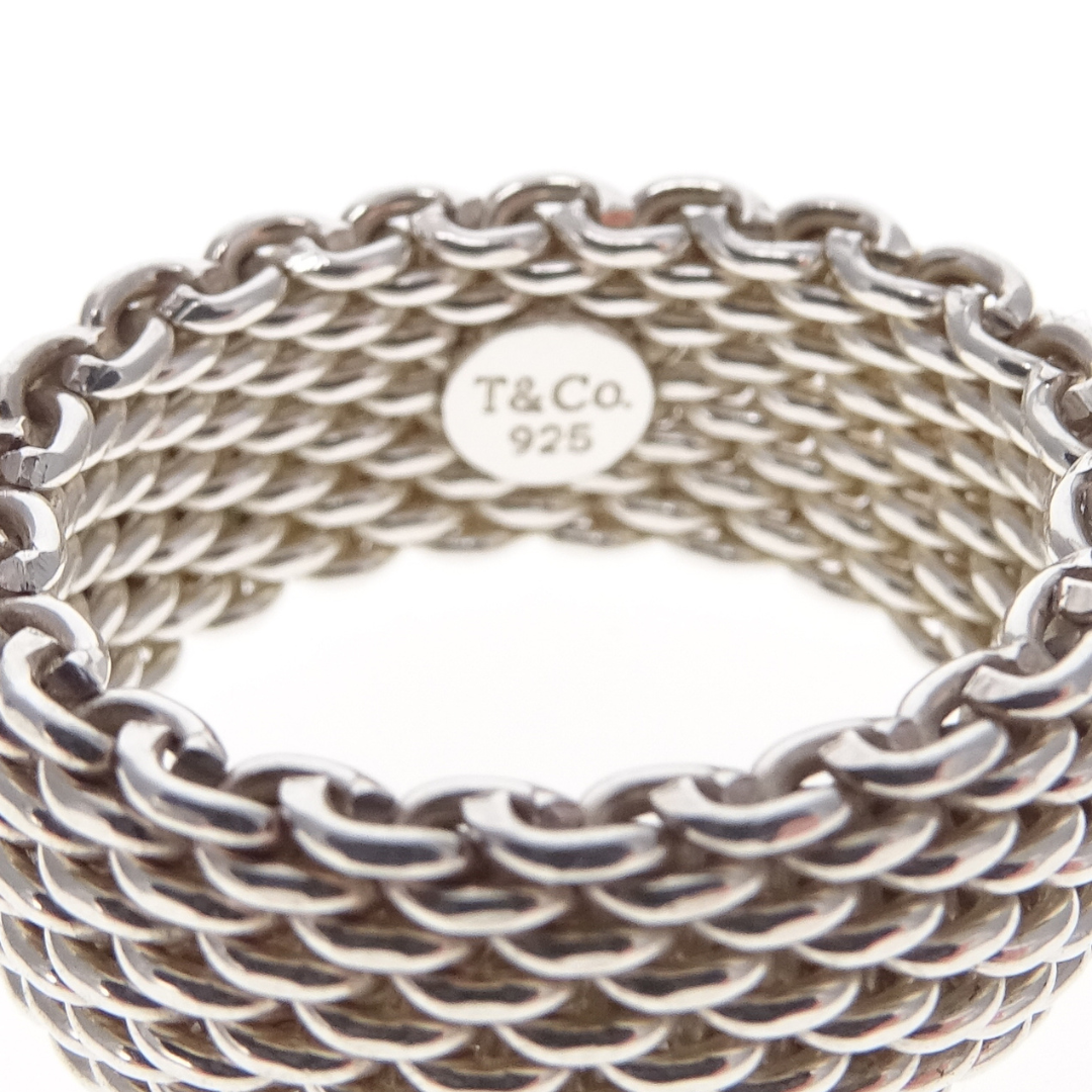 Tiffany & Co Somerset Mesh Ring Sterling Silver (Size 55) 2