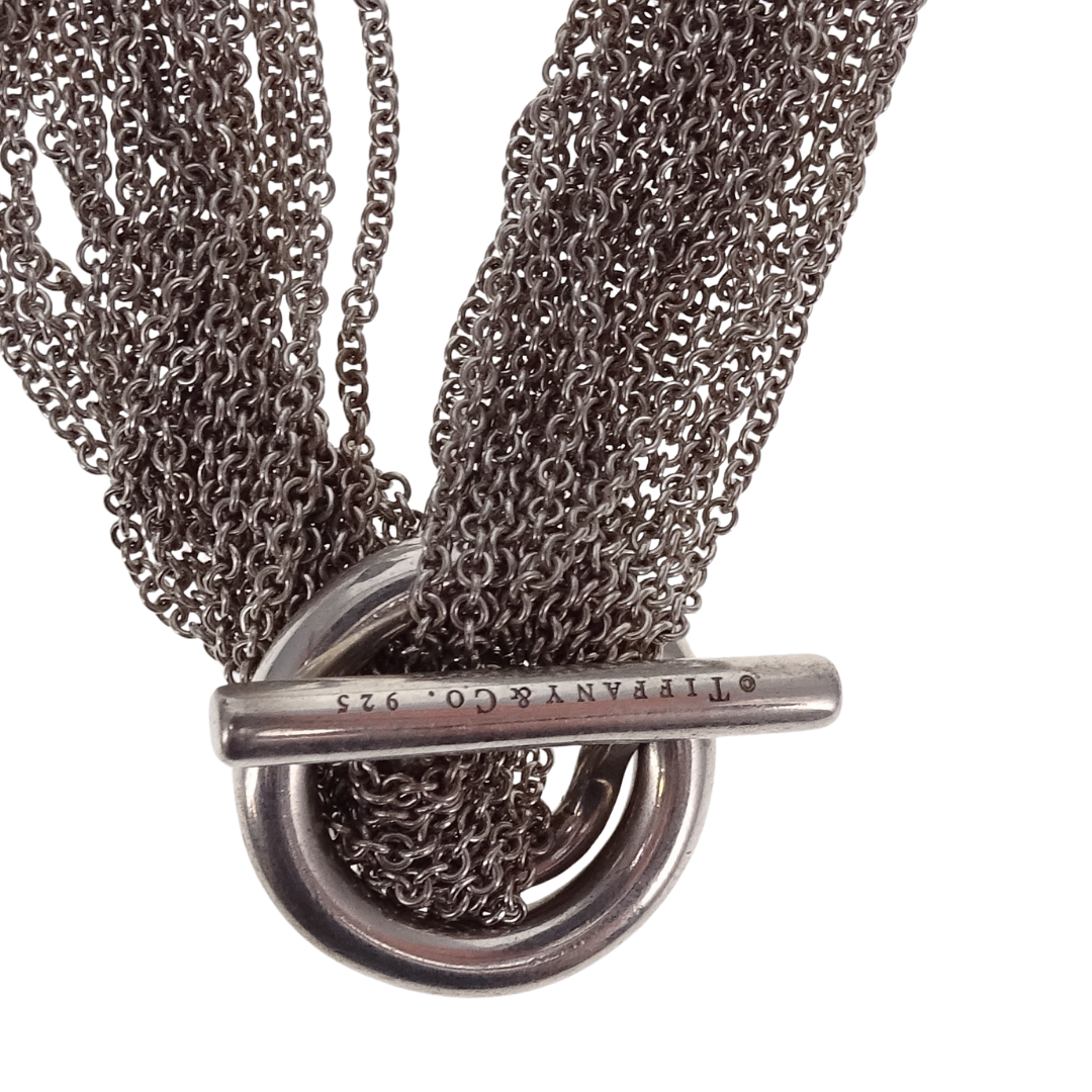 Tiffany & Co. Sterling Silver Multi Strand Heart Toggle Necklace