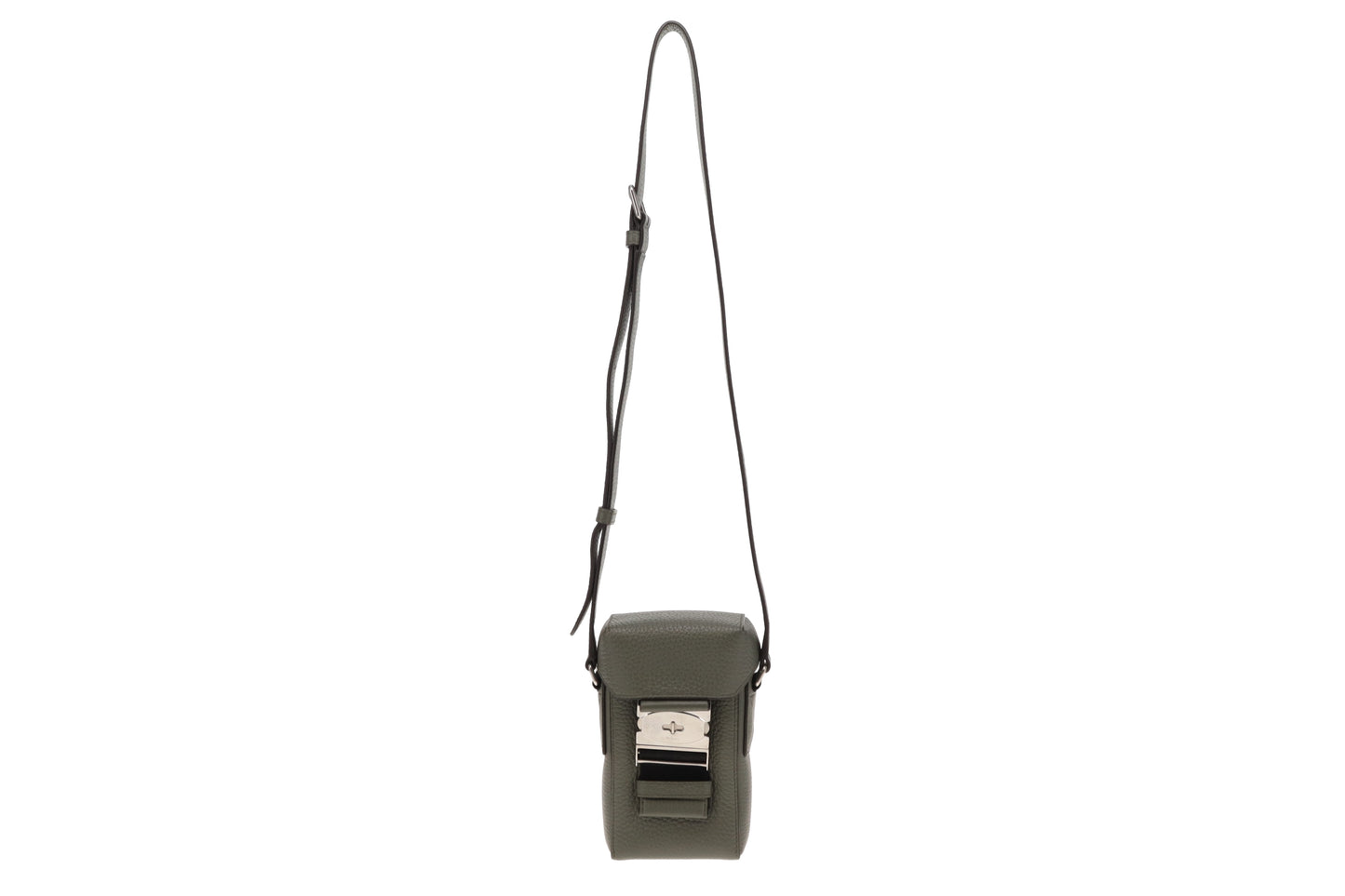 Mulberry Heavy Grain Leather Postmans Buckle Phone Messenger Olive
