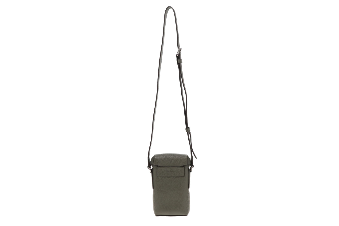 Mulberry Heavy Grain Leather Postmans Buckle Phone Messenger Olive