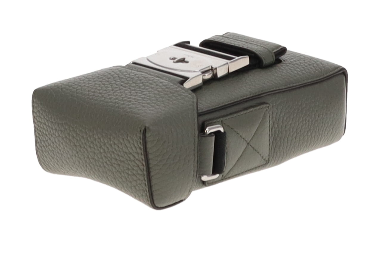 Mulberry Heavy Grain Leather Postmans Buckle Phone Messenger Olive