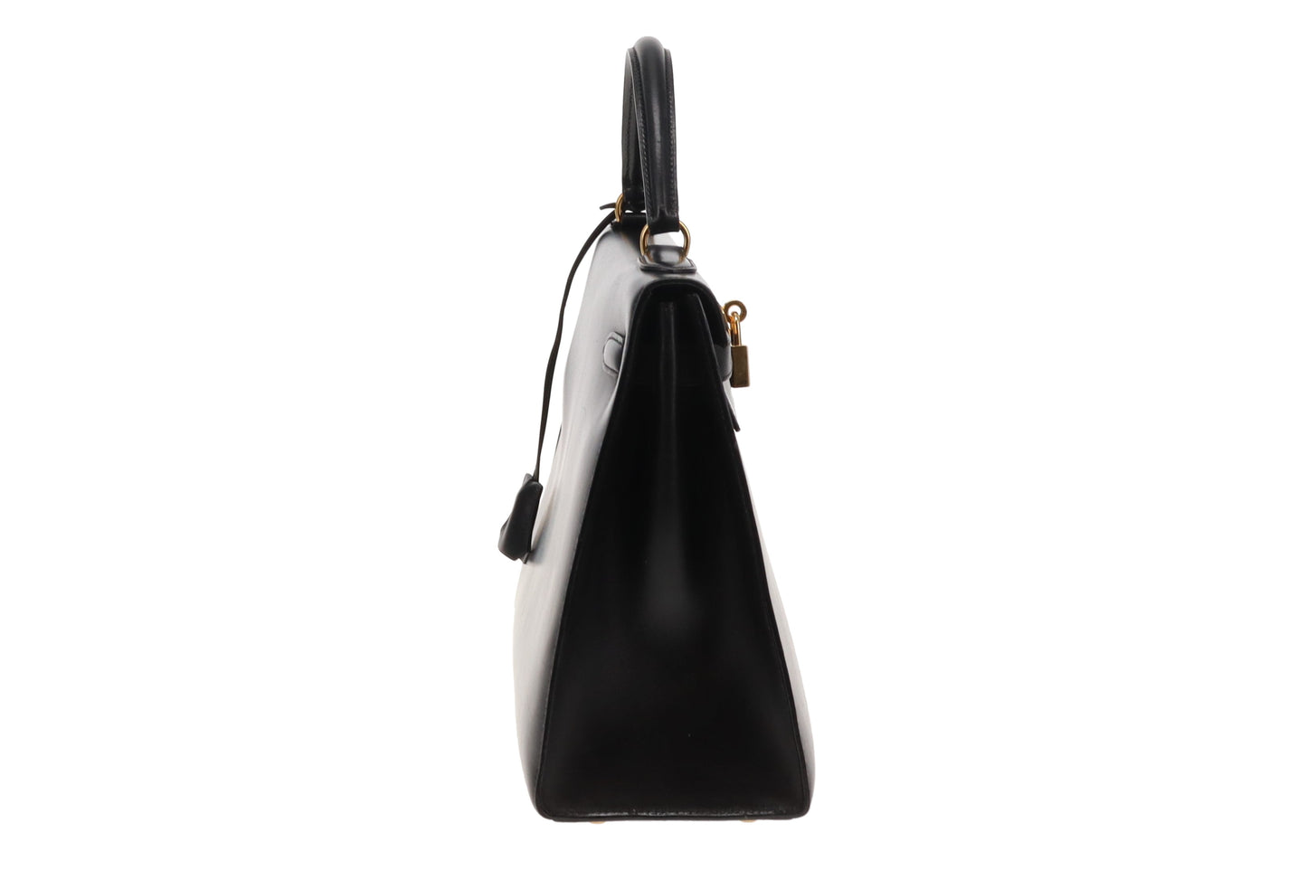 Hermes Black Box Leather GHW Vintage Kelly 32 1994