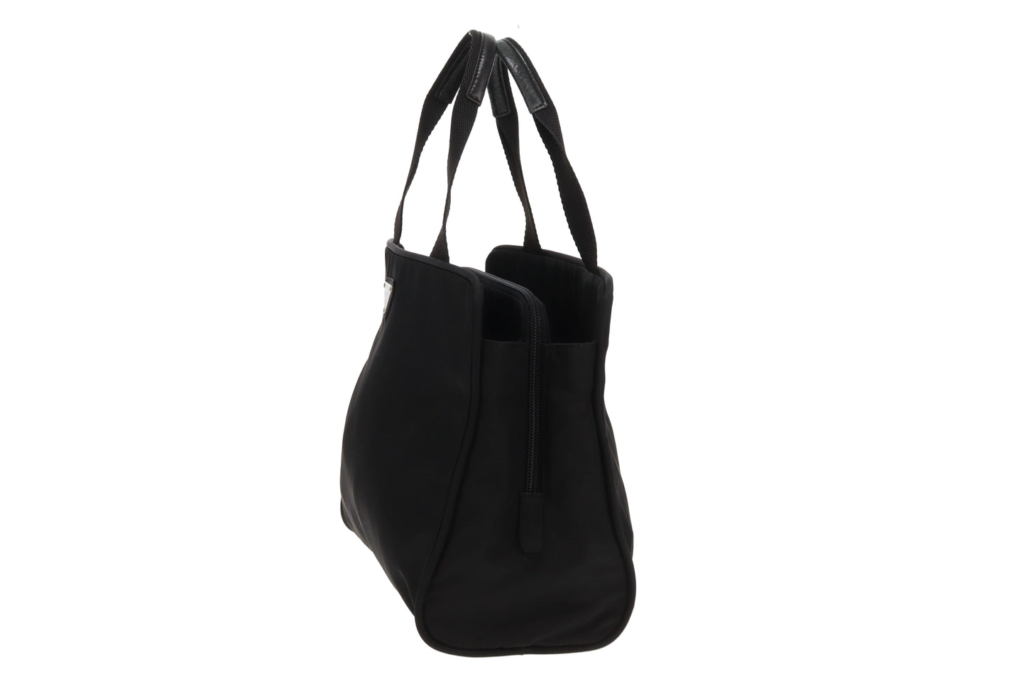 Prada Black Nylon Vintage Structured Top Handle Bag