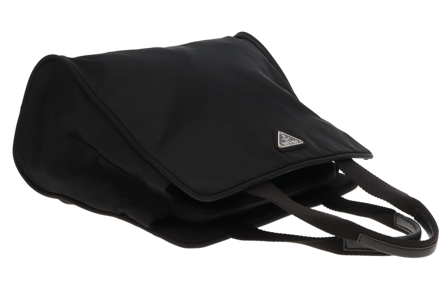 Prada Black Nylon Vintage Structured Top Handle Bag