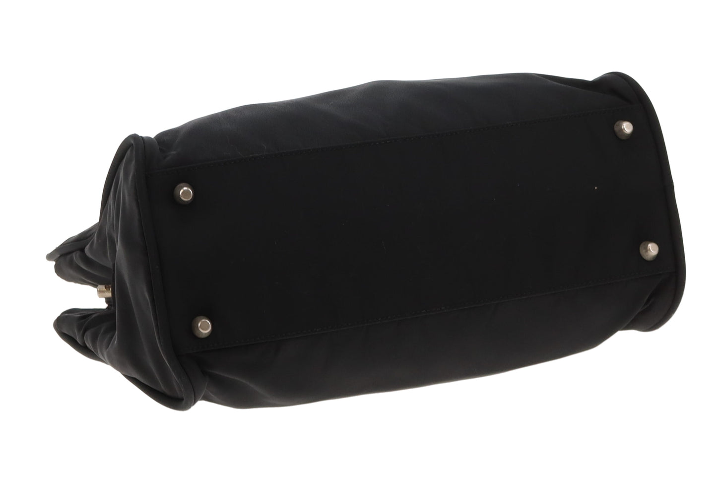 Prada Black Nylon Vintage Structured Top Handle Bag