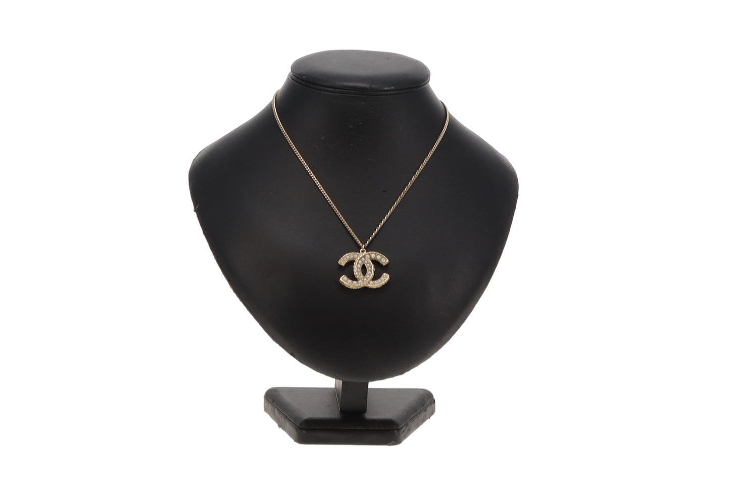 Chanel Pale Goldtone Pearl CC Necklace 2016