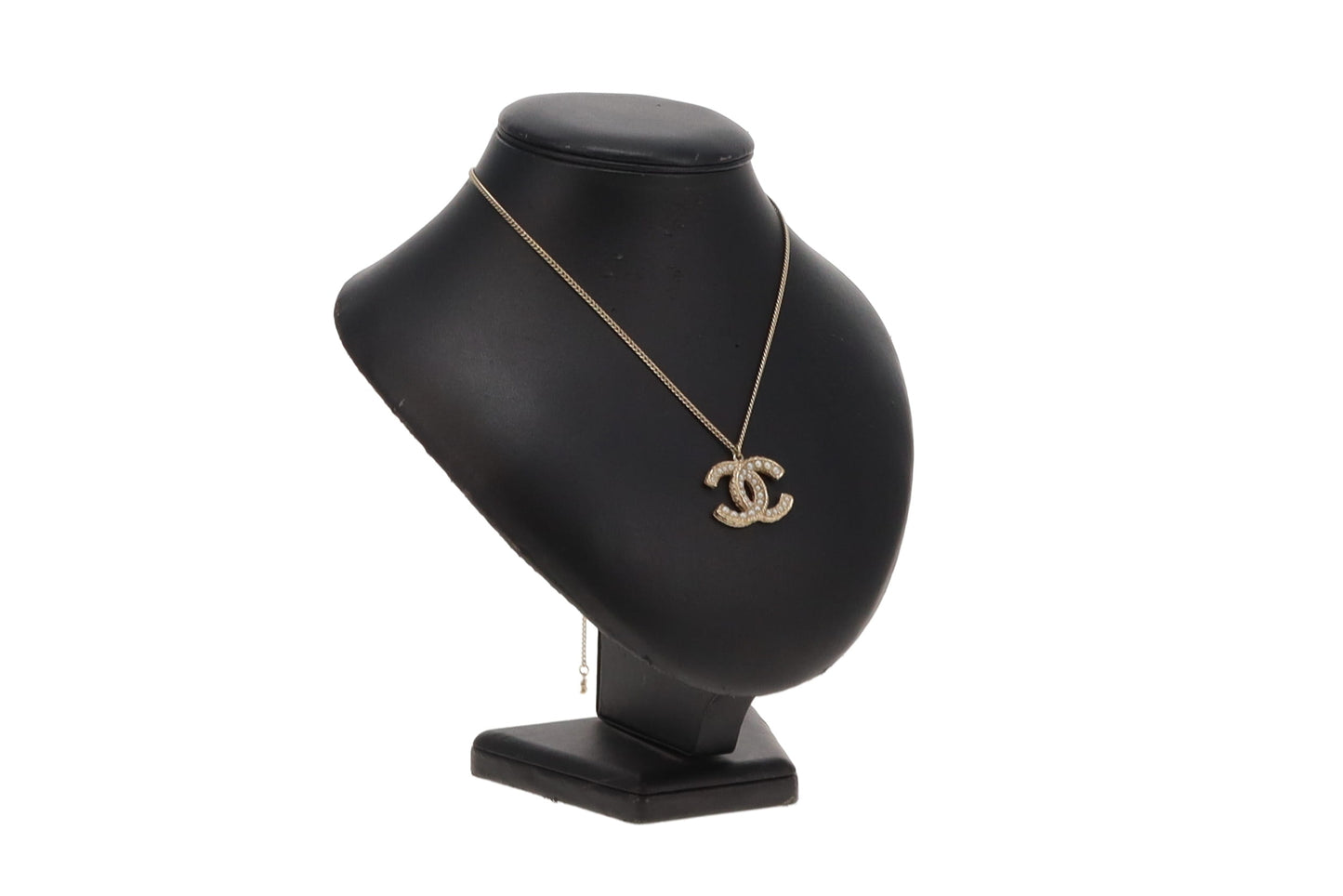 Chanel Pale Goldtone Pearl CC Necklace 2016