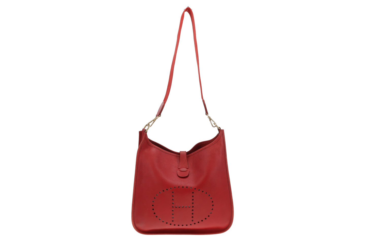 Hermes Vintage Rouge Evelyne I GM Epsom Leather 1997