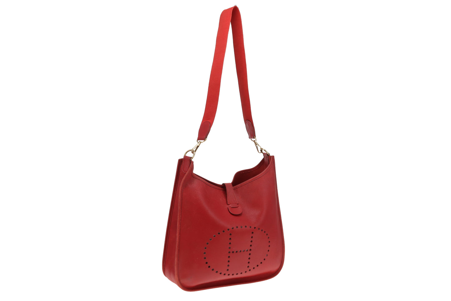 Hermes Vintage Rouge Evelyne I GM Epsom Leather 1997