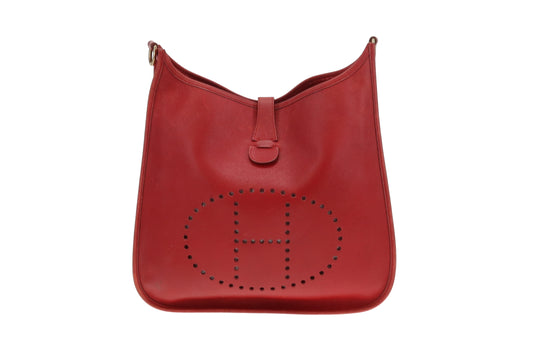 Hermes Vintage Rouge Evelyne I GM Epsom Leather 1997