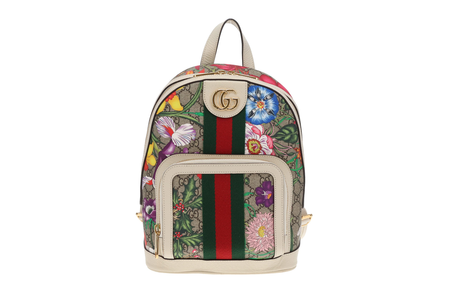 Gucci Ophidia Backpack Flora GG Supreme and Ivory Leather